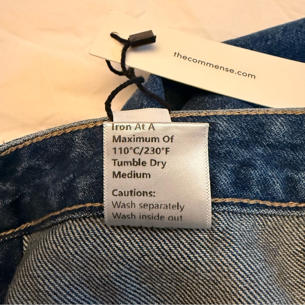 Commense Cross-Front Dark Blue Wide-Leg Jeans, size XL - Picture 8 of 9
